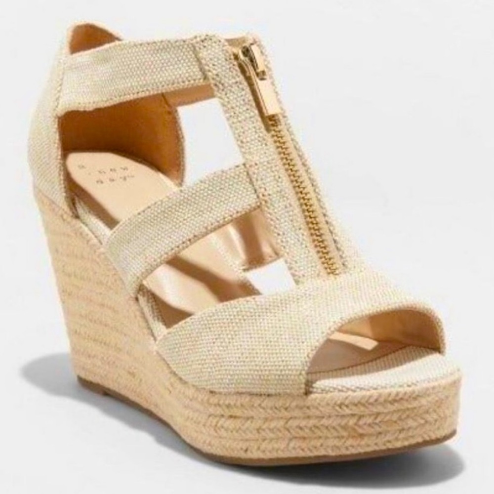 A New Day (Target Brand) - Beige Espadrilles Wedge Heels - Size 11